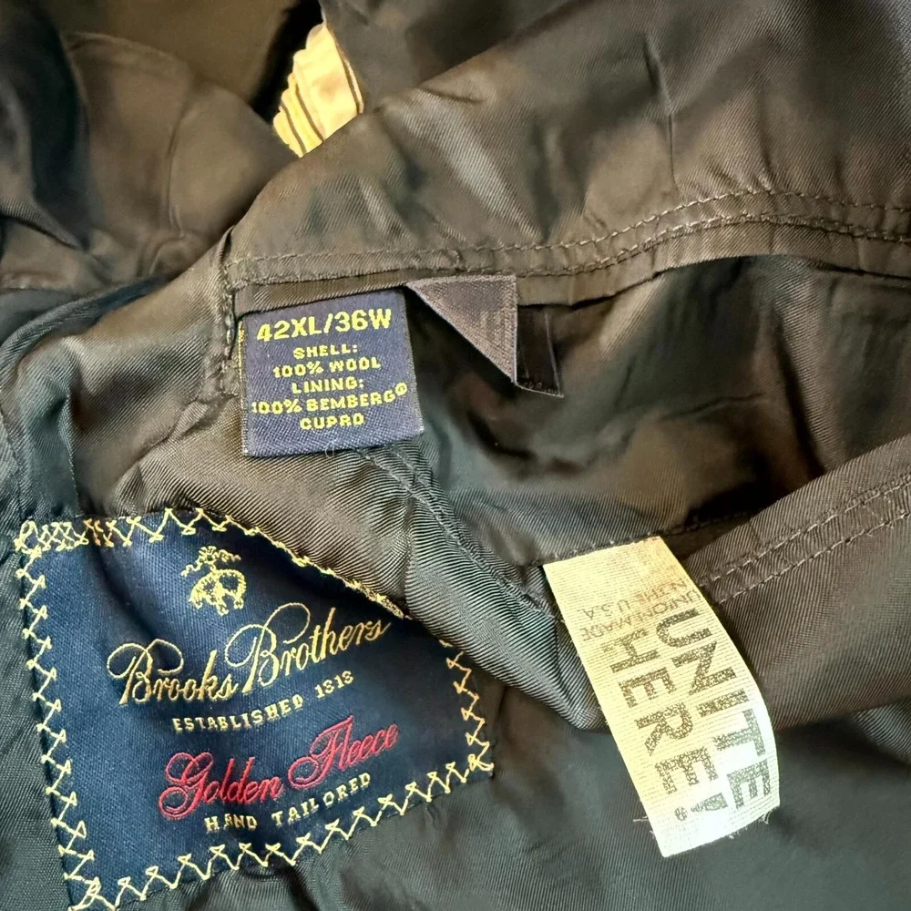 Brooks Brothers Ermenegildo Zegna Blazer Jacket Men 42 XL Gray Lined Notch Lapel